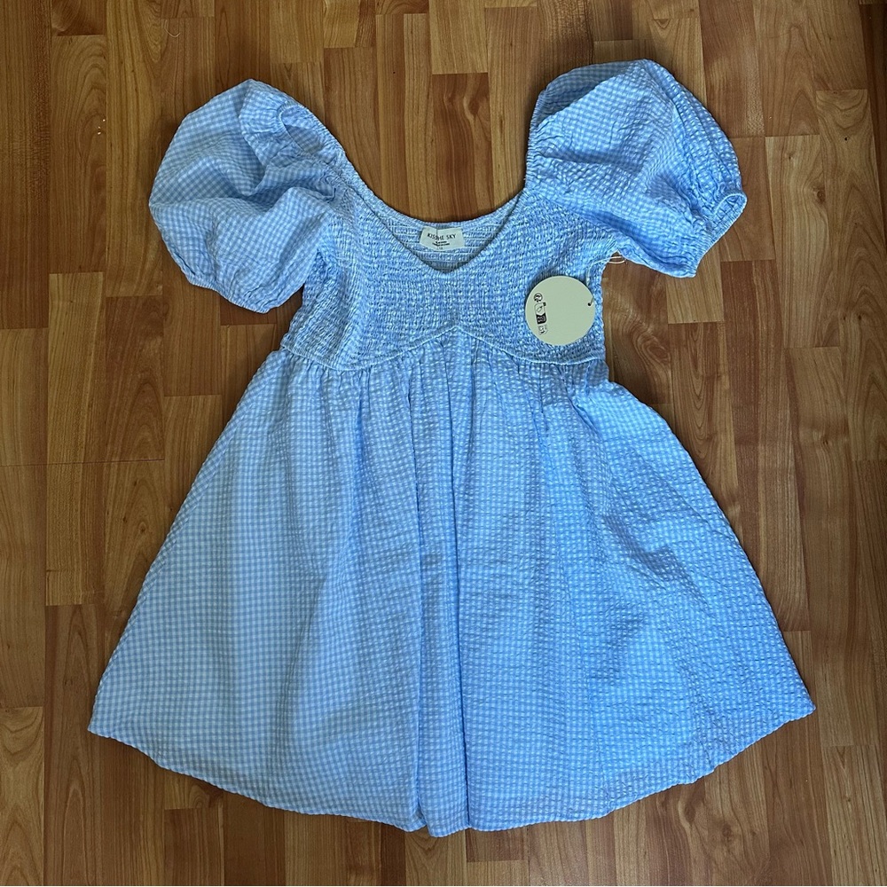 ASOS Blue Gingham Manchild Mini Dress